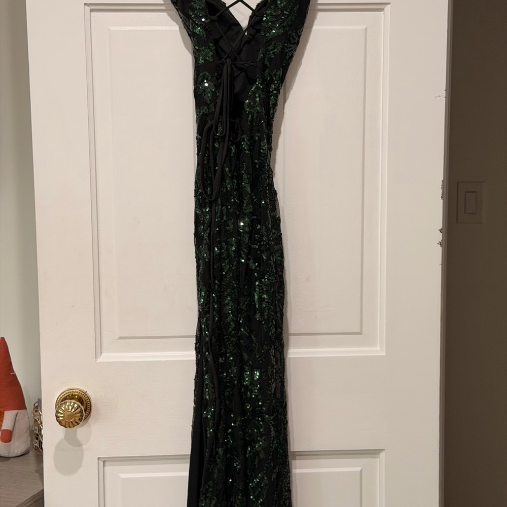 Elegant Green Sequin Gown